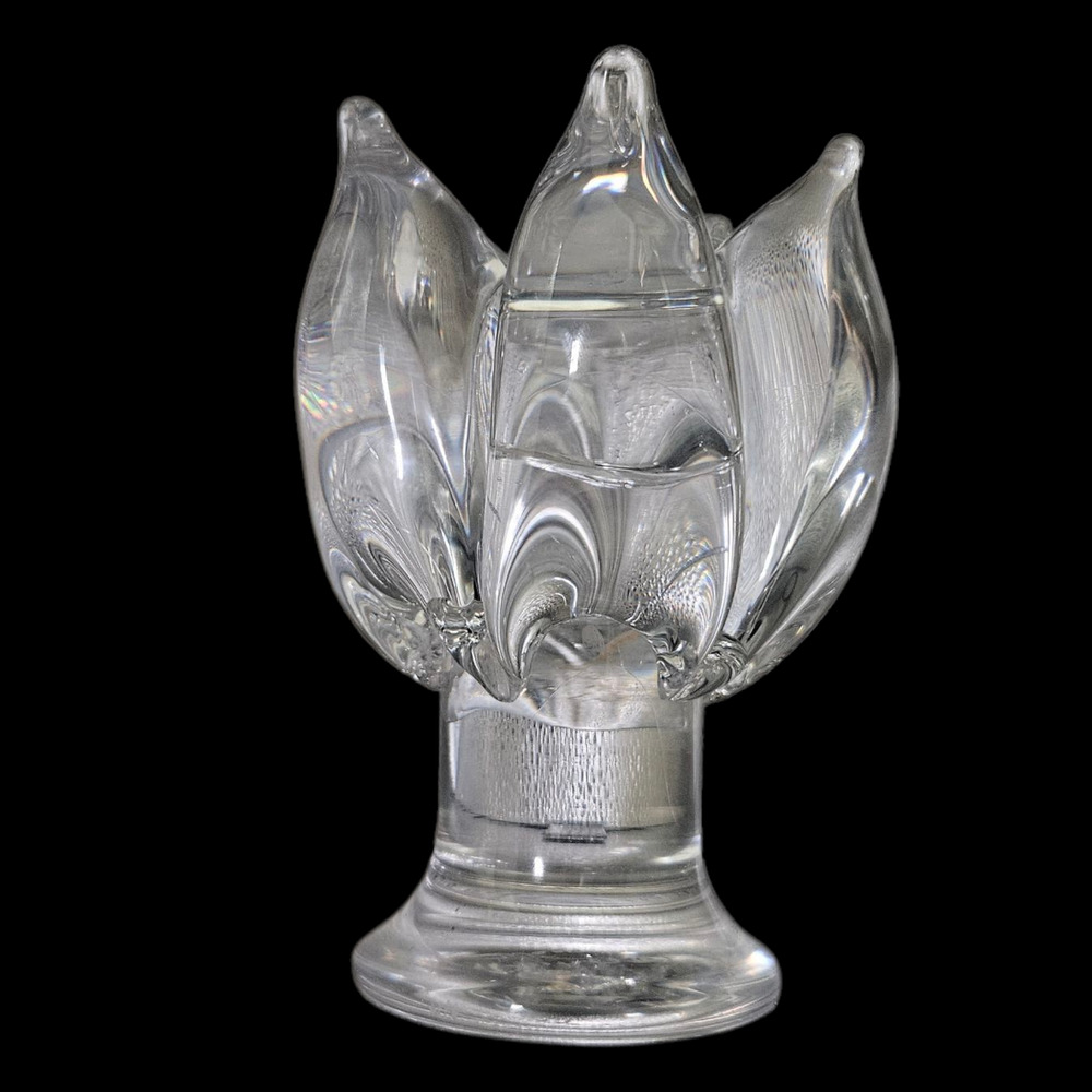 Kosta Boda Sweden Tulip Art Glass Crystal Candle Holder Signed 67391